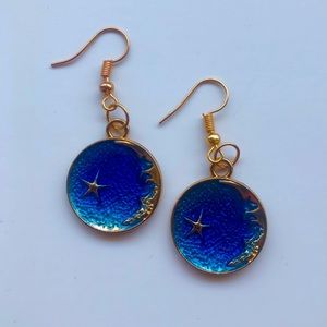 Beautiful Deep Blue Starry Night Earrings